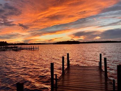 Sunrise over the docks on Lake Vermilion